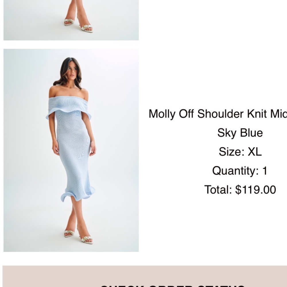 Off Shoulder Knit Midi Dress - MESHKI NWT